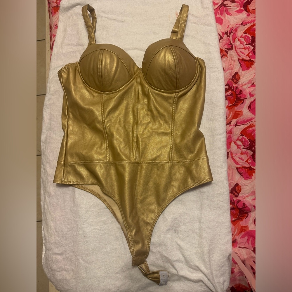 Gold bodysuit top